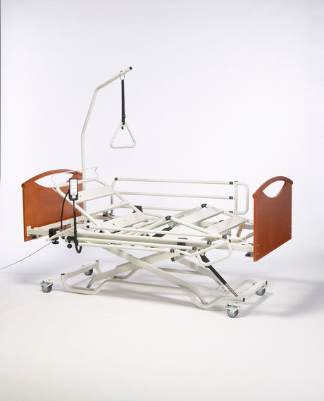 Lit médical Alzeis 3 fonctions avec barrières métalliques et potence