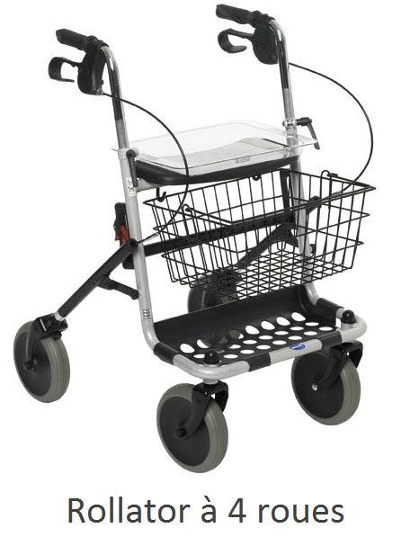 Déambulateur rollator 4 roues en location chez Vimédis
