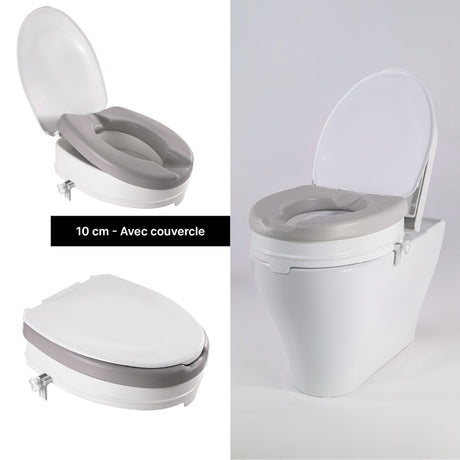 Rehausse WC avec couvercle 10 cm
