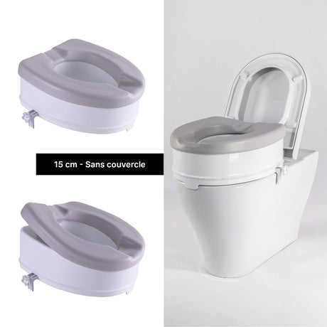 Rehausse WC sans couvercle 15 cm