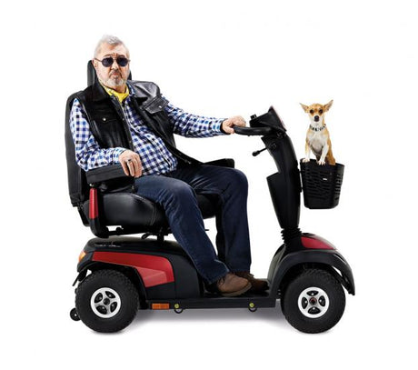 Scooter Invacare Comet Ultra coloris rouge - Vue de profil
