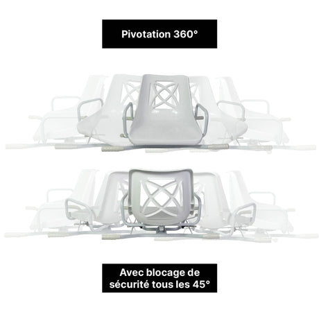 Siège de bain pivotant 360 degrès