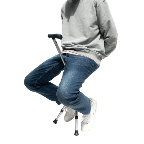 Positionnement de la canne lors de l'assise