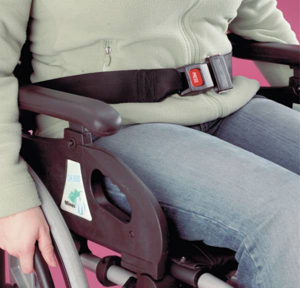 Ceinture de maintient avec boucle automatique pour fauteuil roulant Invacare Action