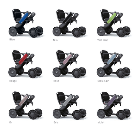 Couleurs pour le fauteuil roulant Whill