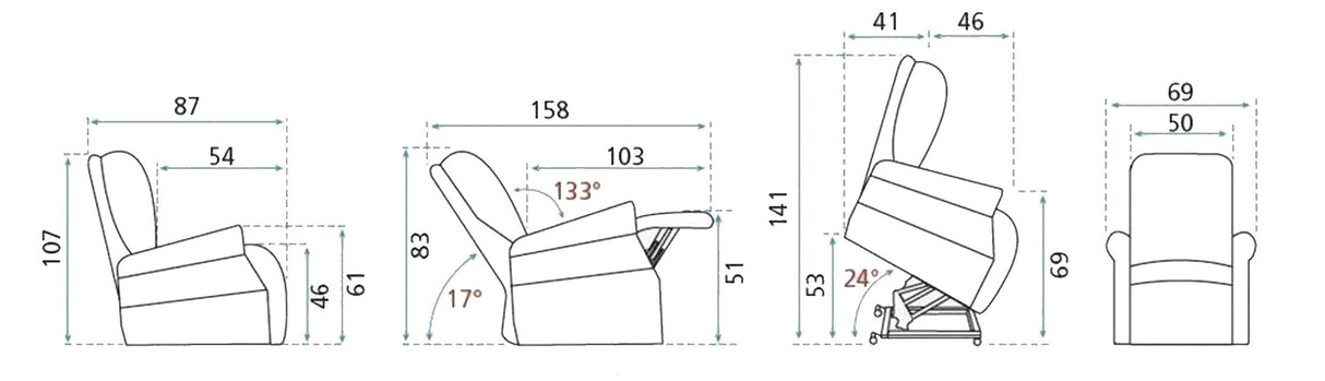 Dimensions Fauteuil Calvin Seniortys