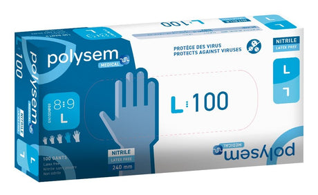Gants nitrile bleu Polysem