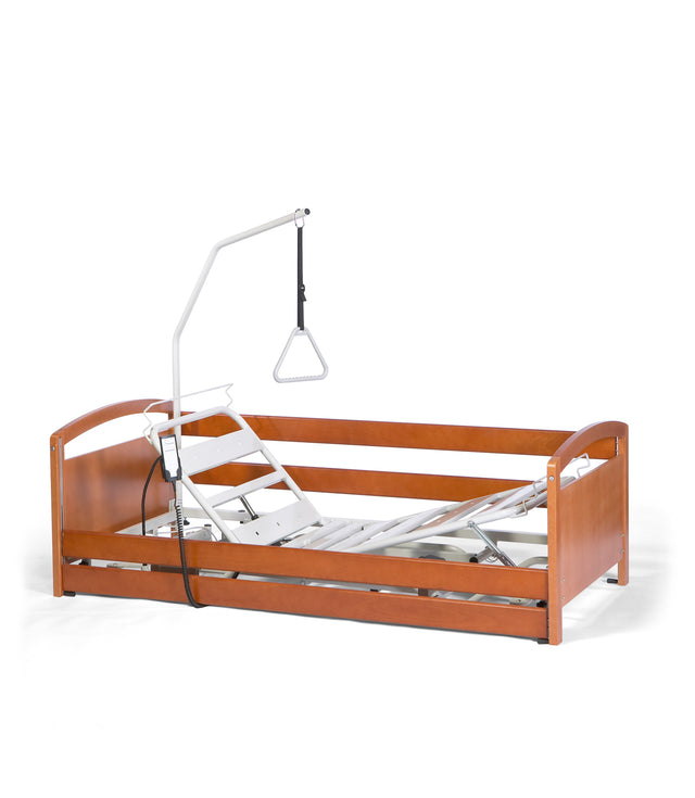 Lit médical Alzeis 2 fonctions avec barrières bois et potence