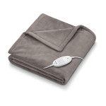 Couverture polaire chauffante taupe