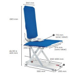 Dimensions de l'élévateur de bain Orca XL