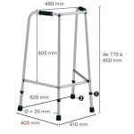 Dimensions du cadre de marche Escort P435B