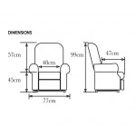 Dimensions - Fauteuil releveur électrique bi-moteurs Confort Plus Mini