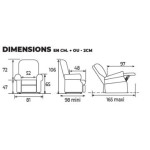 Dimensions - Fauteuil releveur Confort Classic 1 moteur