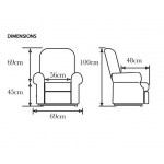 Fauteuil de relaxation manuel Allegro Skaï - Dimensions