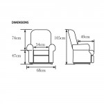 Fauteuil releveur électrique Confort Soprano 1 moteur - dimensions