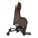 Fauteuil à pousser releveur électrique STARLEV'II en velours déperlant choco édition incliné