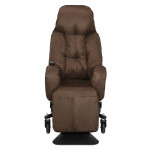 Fauteuil à pousser releveur électrique STARLEV'II en velours déperlant choco édition de face