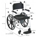 Dimensions fauteuil roulant de douche invacare H253