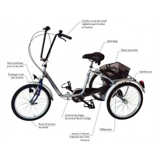 Tricycle adolescent adulte Tonicross Liberty - Vimedis - Mobilité