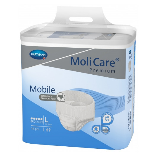 Slips absorbants Molicare Premium Mobile 6 gouttes en taille L