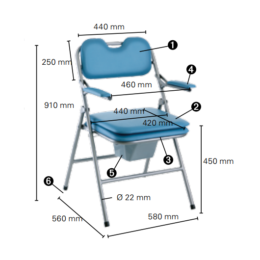 Chaise Toilettes Invacare Omega Pliante H407 Vimedis Chaise