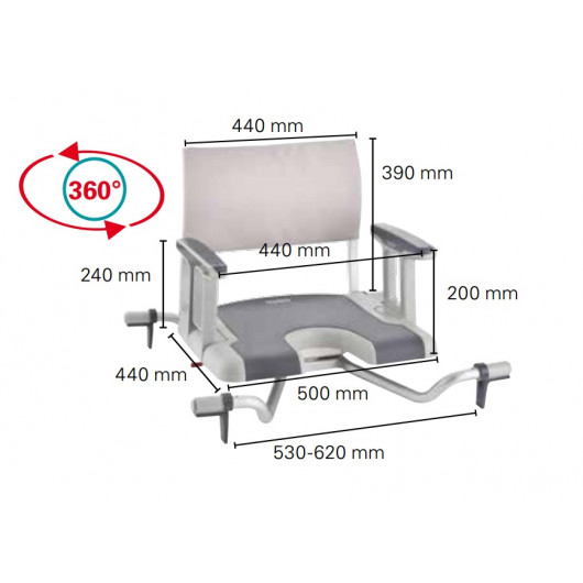 Siège pivotant de baignoire Aquatec Sorrento 1532693