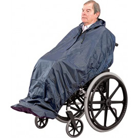 Imperméable intégral pour fauteuil roulant bleu