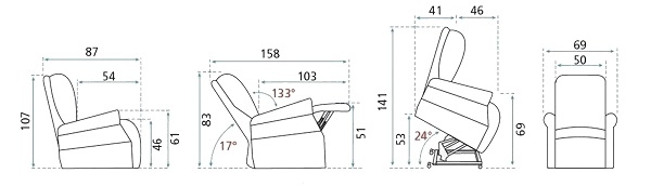 Dimensions Releveur Calvin Seniortys