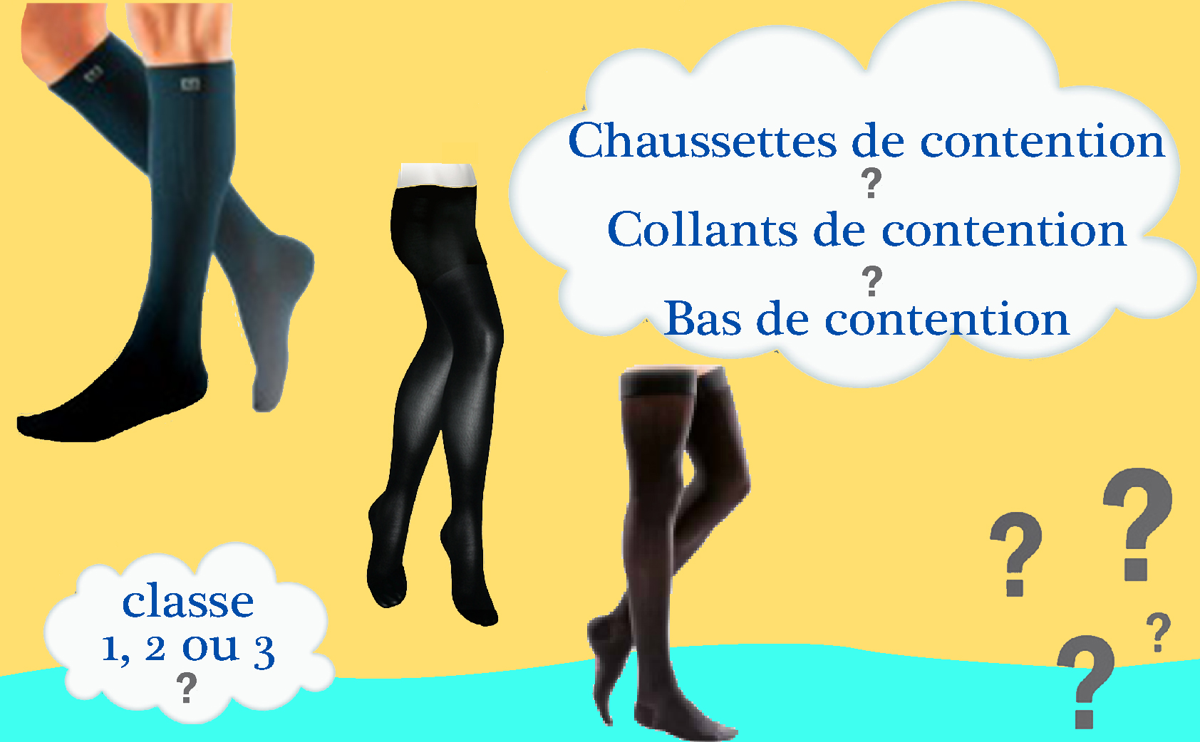 Bas / Chaussettes de contention Homme, Femme - Bas Varices - Classe 1, 2, 3  et 4